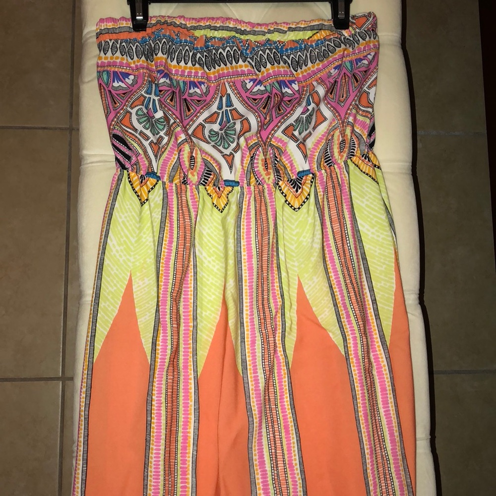 Bright Colored Strapless Maxi